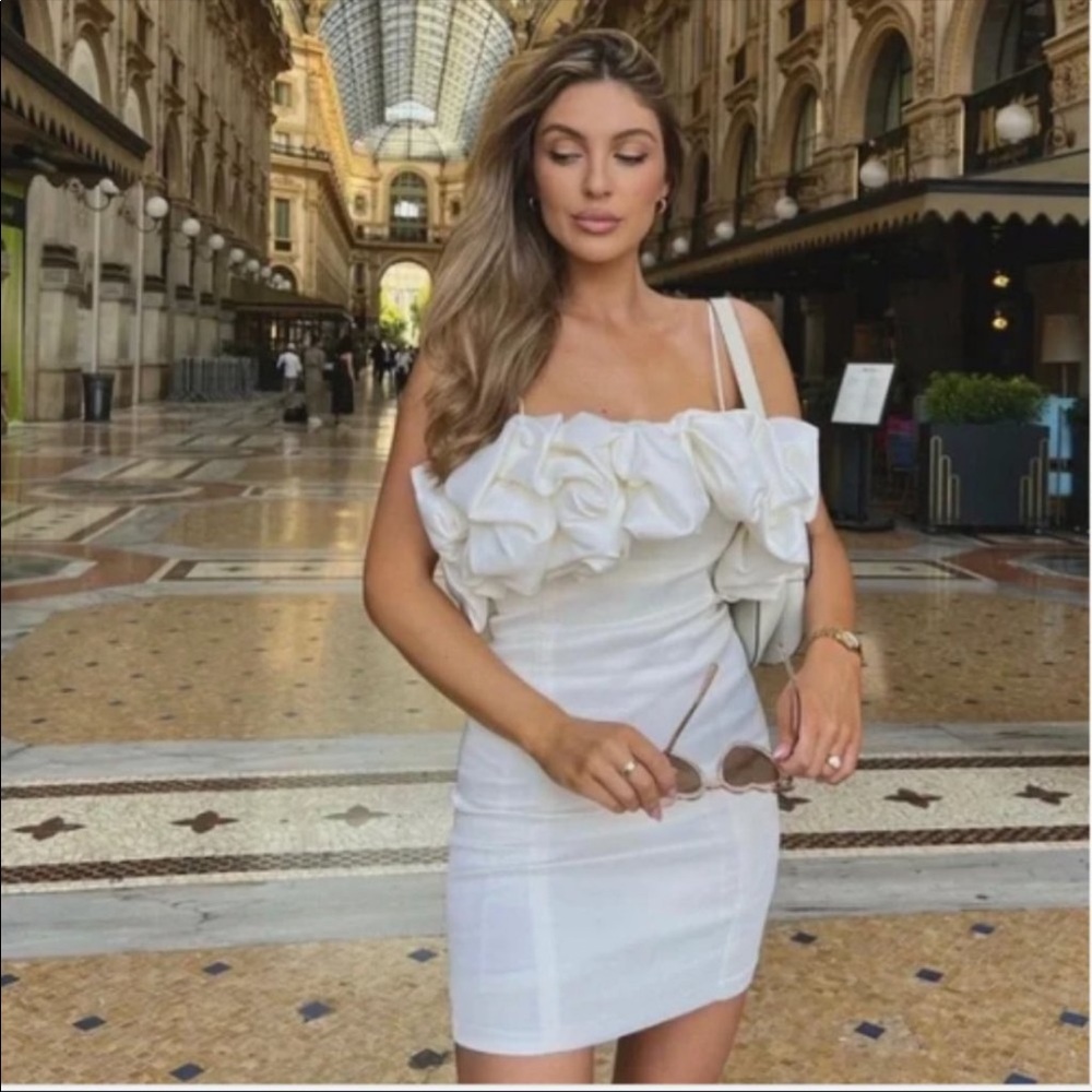 Zara Cream Ruffle Strap Dress - ✨ Bloggers Fav! - Picture 7 of 13